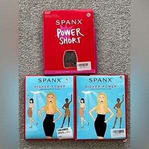 NWT Spanx 3 Pack XL Bundle. 1 Power Short and 2 Higher Power Shorts Nude & Black